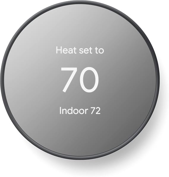 Google Nest サーモスタット - 家庭用スマートサーモスタット - プログラム可能なWifiサーモスタット - チャコール