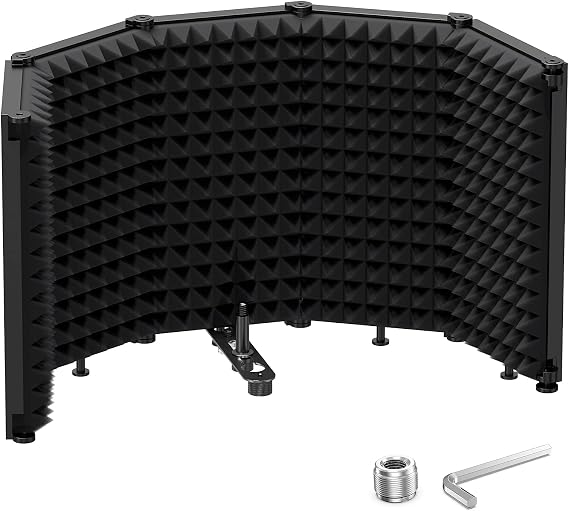 Moukey Microphone Insulation Shield Foldable 3 Panel or 5 Panel