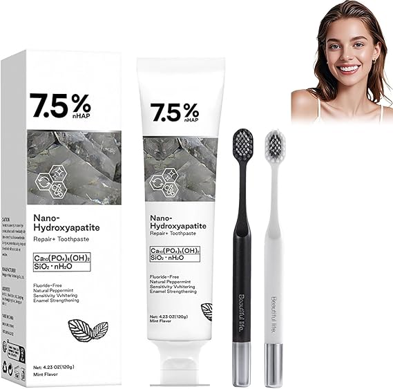 Geelike Hydroxyapatite Toothpaste, Geelike Nano Hydroxyapatite Toothpaste, 7.5% Fluoride-Free H Ydroxyapatite Enamel Repairing Breath, Freshening Whitening Toothpastes (1pcs)