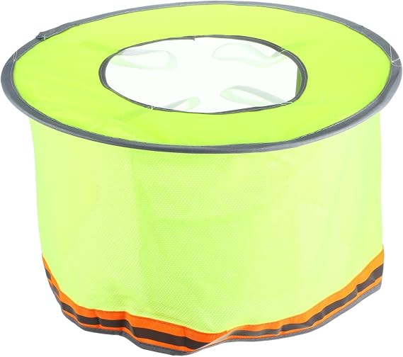 High Visibility Reflective Safety Hat Curtain with Full Brim Neck Shield Hard Hat Accessory for Construction and Outdoor Work Fluorescent Yellow Sun Shade for Enhanced Worker