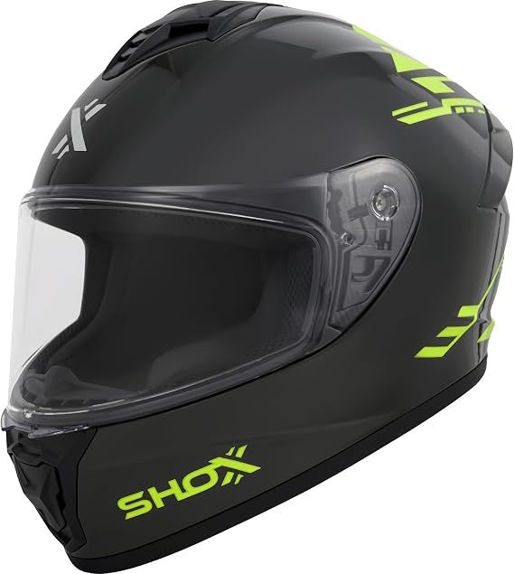 Shox Helmets Shox Command Cyber-X Motorcycle Helmet XL Grey Hi-Vis