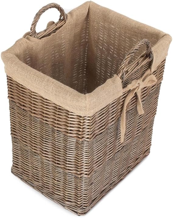 Wicker Rectangular Log Basket with Lining