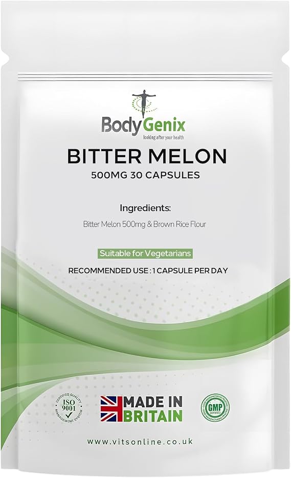 Bodygenix Bitter Melon 500mg Capsules - Karela Extract Formula - 30 Caps