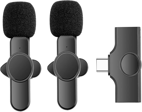 Microcase 2li Type-C Profesyonel Wireless Kablosuz Röportaj Yaka Mikrofonu Lavalier - AL3009