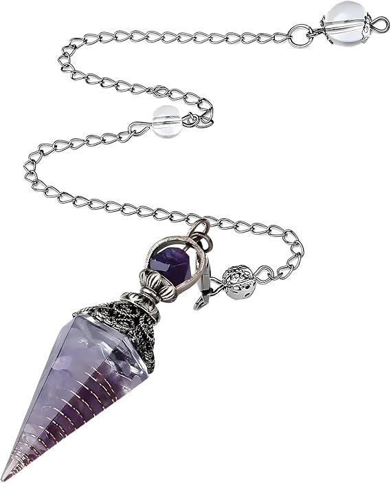 Hexagonal Crystal Pendulum Reiki Healing Gemstone Dowsing Meditation Chakra