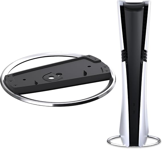 PS5 Pro Vertical Stand, Base para for PlayStation 5, Black Vertical Console Brackets with Anti-Slip Pads, Space Saving Console-Stand, PS5 Accessories, Aluminium Alloy Bracket