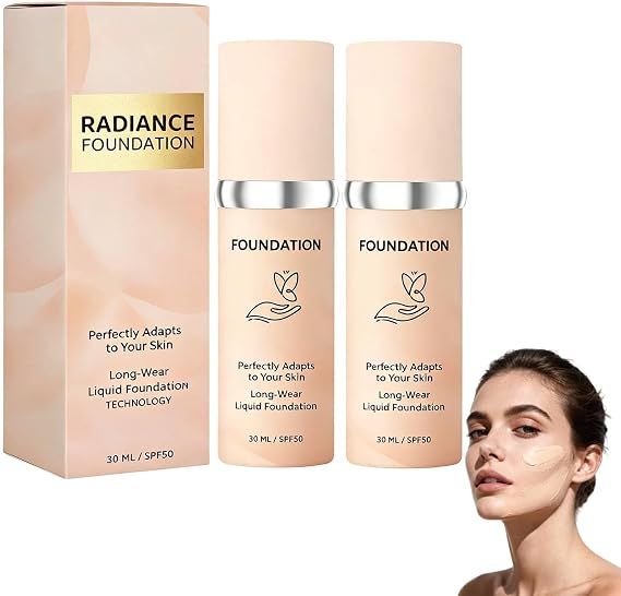 Luxe Foundation Colour Changing Spf 50, Luxe Foundation For Mature Skin, Medium Coverage, Hydrating Medium Full Coverage Concealer, Long Wear&Waterproof Light Spectrum Foundations for Women (2Pc)