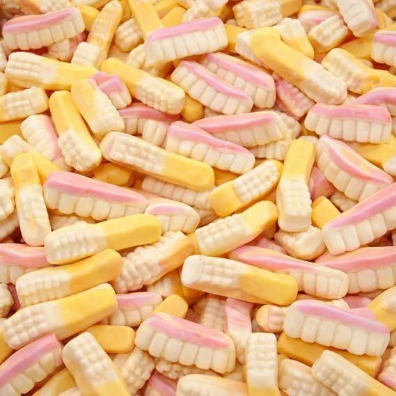 Teeth & Toothbrush Gummy Candy – Fruity Chewy Assorted Jelly Sweets – Soft Novelty Confectionery – Colourful Mixed Flavour Candy Snack - Swzl (60 X Teeth N Toothbrush)