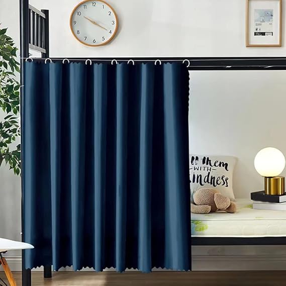 Blackout Bottom Solid Bunk Bed Curtains Students Home Dorm Privacy Room Shading Drapery Lightproof Dustproof Short Curtains for Bedroom Bathroom Privacy Bed Canopy