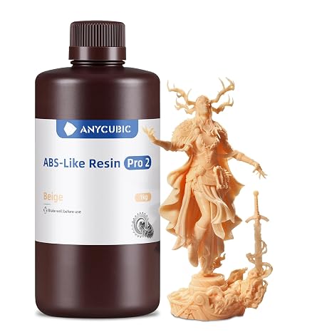 ANYCUBIC ABS-Like Resin Pro 2, 3D Printer Resin with Enhanced Strength and Toughness, High Precision and Minimal Shrinkage 3D Resin (1kg, Beige #)