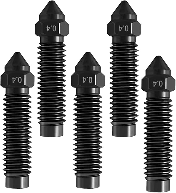 IdeaFormer-3D 5個 0.4mm 硬化スチールノズル Elegoo Centauri カーボン用、耐摩耗性 Centauri 押出機 Hotend ノズル Elegoo 3Dプリンターアクセサリー用