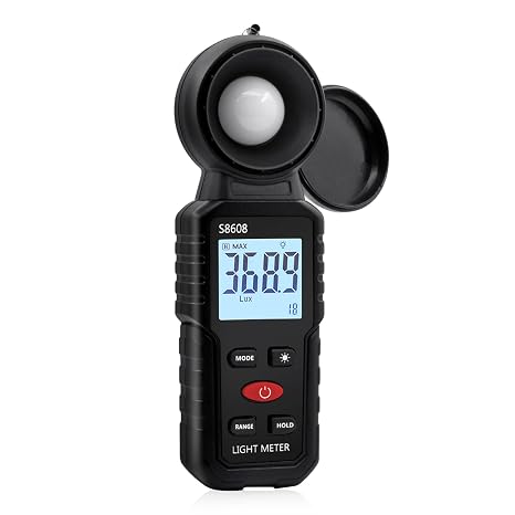Mcbazel Lux Meter,Digital Illuminance Light Meter, Photometer Light Intensity Sense Tester,Lux Meter Range up to 200,000 Lux Light Meter for Plants LED Growing/Garden/Indoor/Photography