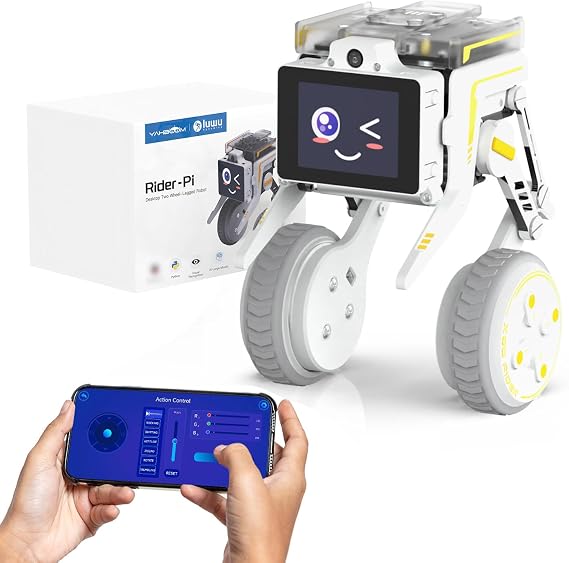 Yahboom Two Wheel-Legged Robot, Integrated RPi Module, AI Visual Recognition and Voice Interaction, Desktop-Level Dual-Wheel-Foot Structure Adaptive Balancing Ro-bot (Rider Pi 2WD Legged Robot CM5)