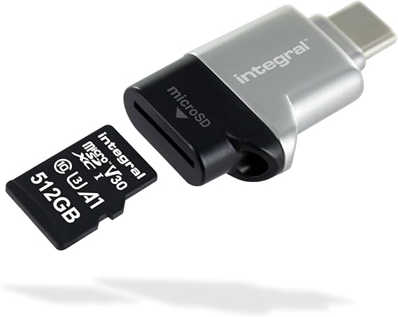 Integral Micro SD USB3.0/USB-C Type-C OTG Memory Card Reader Adapter- Super Fast Transfer Speeds, Plug & Play and Compatible with microSDXC / microSDHC UHS-I U1 & U3
