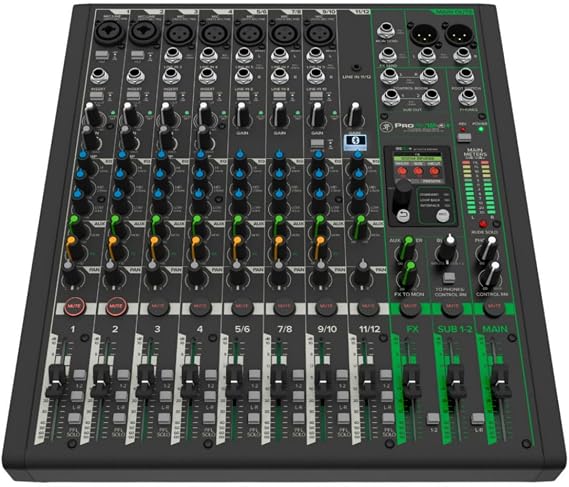 MACKIE 12 Channel Analog Mixer with ENHANCED FX, USB Recording & BLUETOOTH ProFX12v3+ | 7pcs Onyx Microphone Preamplifier, 24bit/192khz 2x4 USB-C Interface, Gigfx Plus Effect, Color LCD, Bi-directional Bluetooth