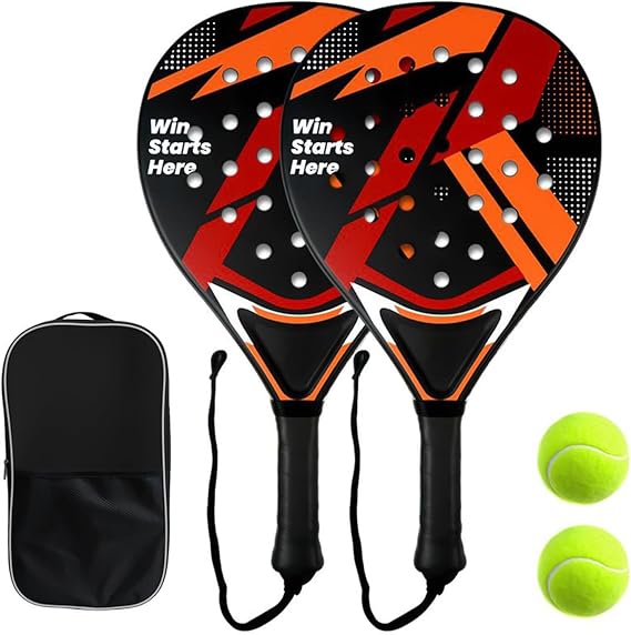 Padel Racket Set of 2 for Beginners, Juniors, Adult Men and Women