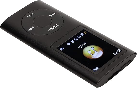 Mini Stylish Portable MP3 Player, 1.8 Inch LCD Screen, Lossless Sound, 64G Memory Capacity, Playlist Playback, Sturdy Aluminum Alloy Body, Supports MYMAHDI Card (black)