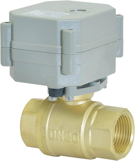 3/4" DN20 Two Wires Control Normally Closed Electric Ball Valve,AC110-230V Brass Motorized Ball Valve