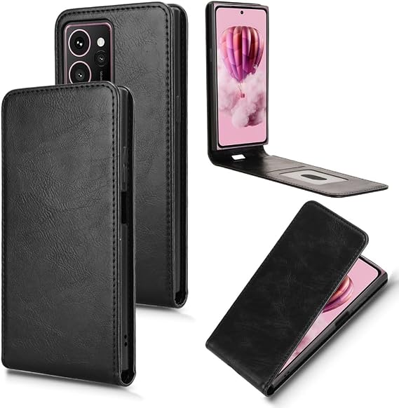 Phone Case Compatible with HMD Skyline 5G,Compatible with HMD Skyline 5G [Magnetic adsorption] Kickstand [Card holder] Cover Black