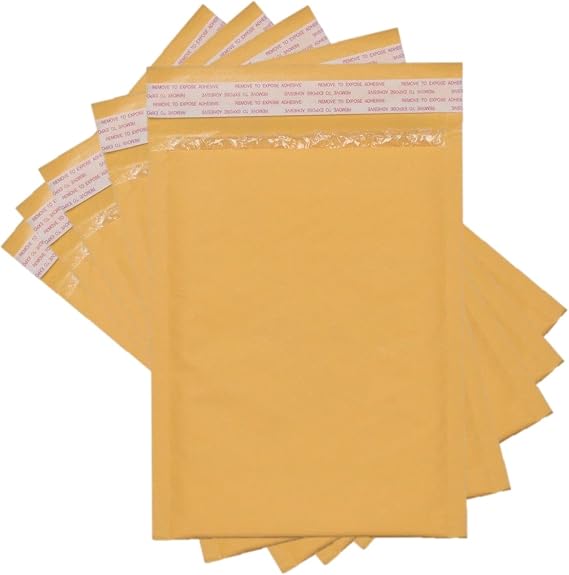 SALES4LESS #5 Kraft Kabarcık Postalar 25 x 40 cm Kargo Dolgulu Zarflar Kendinden Yapışkanlı Su Geçirmez Yastıklı Posta 10'lu Paket, Altın (KBMVR_10,5 x 16-10)