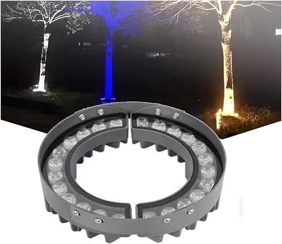 12W Led Ring Tree Hug Light - 111-240V Waterproof Outdoor Garden Colorful Tree Lighting, Waterproof IP65 Die Cast Aluminum Outdoor Tree Spotlight, LED Spotlight Garden Courtyard Landscape Lamp(Green)