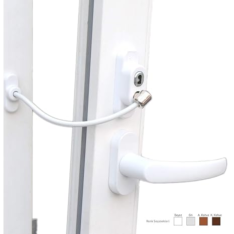 Anahtarlı Halatlı Pvc Kapı Pencere Emniyet Kilidi (5250)