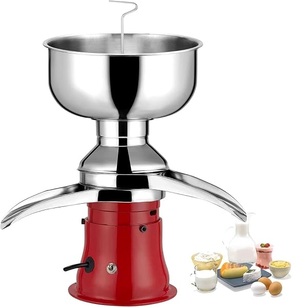 Electric Cream Separator, Stainless Steel Milk Cream Centrifugal Separator for Butter and Cheese Making