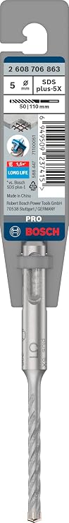 Bosch 1x PRO SDS plus-5X Crusher Drilling Bit (Equipped Concrete, Concrete, Ø 5.00 mm, Professional Accessory Crusher Drilling)