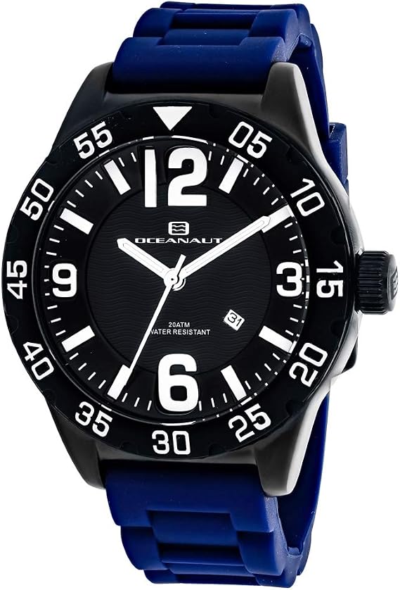 Oceanaut Men's 'Aqua One' Quartz Stainless Steel and Silicone Watch, Color:Blue (Model: OC2713)