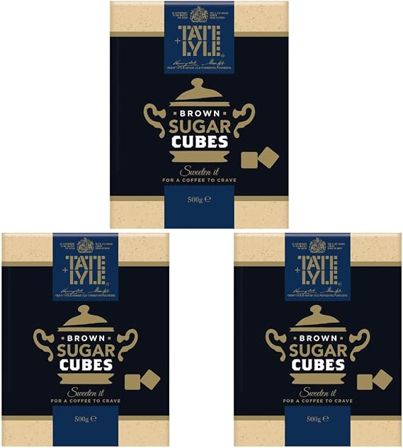 Brown Sugar Cubes 3X500g - Tea, Coffee, Cocktails, and Baking | Rich Caramel Flavour and Golden Colour | Ideal for Entertaining, Cafés, Gift Hampers, and Everyday Use