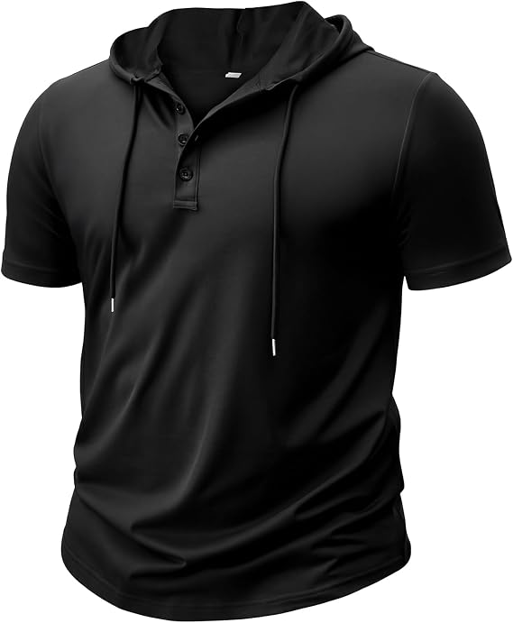 Men Athletic Short Sleeve Hoodie Sport Sweatshirts Hoodies Solid Hooded T Shirts Short Sleeve Summer Casual Athletic Pullover Tops Workout Tees Workout Gym Pullover Hooded