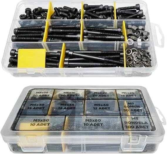 284 Piece M5 İmbus - Allen Head - Bolt Nut Washer Set