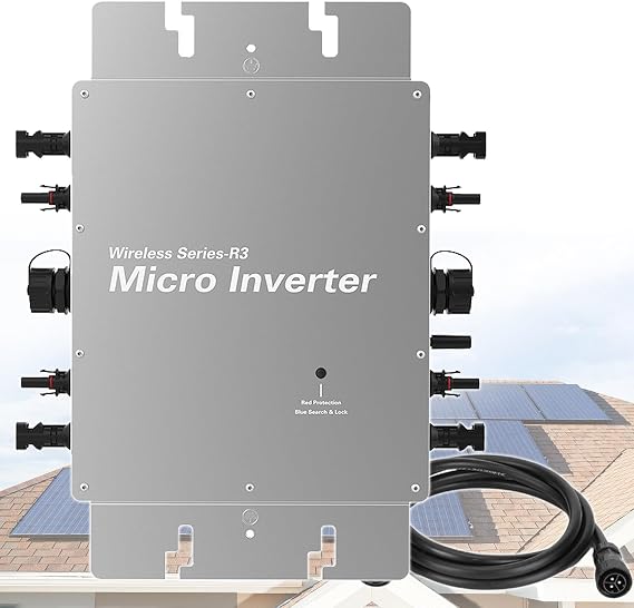 MPPT 1600W Micro Inverter,Solar Grid Tie Microinverter,WiFi Control,Self Cooling,DC22-60V to AC120-230V,Power Inverters,Sine Wave Inverter,for Photovoltaic Solar Balcony Power Station