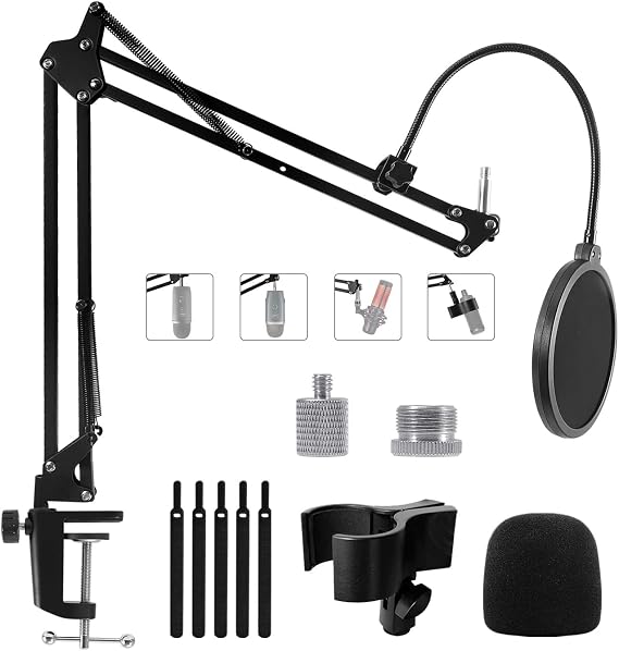 Boom Arm Mic Stand for Blue Yeti, HyperX Quadcast, Elgato Wave, Fifine K688
