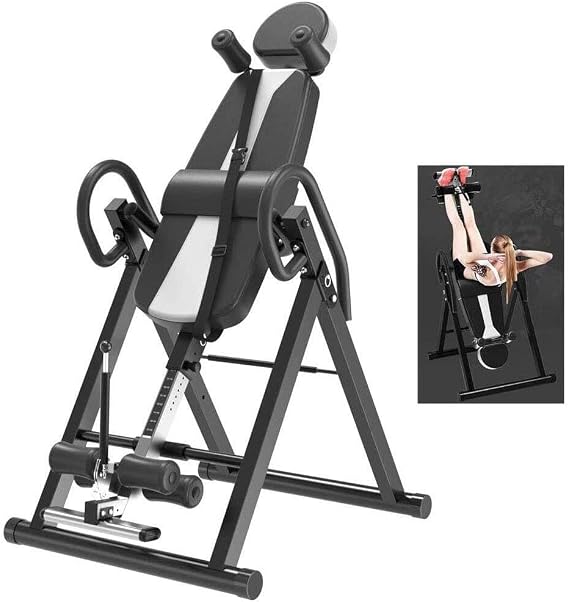 Adjustable Heavy Duty Inversion Table, Foldable Gravity Teeter Inversion Table Improves Back Pain Therapy And Posture