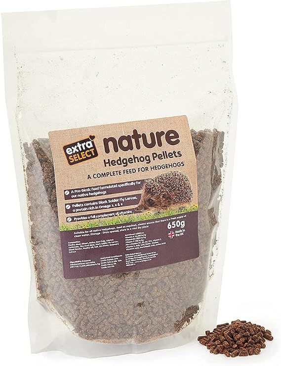 Extra Select Nature Hedgehog Pellets - Nutrient-Rich Dry Hedgehog Food for Native Hedgehogs - 650g Bag