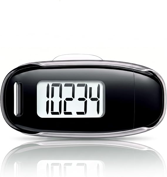 3D Step Counter for Walking, Simple Pedometer with Removable Clip & Lanyard