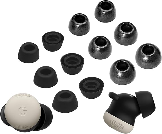 A-Focus 6ペア Pixel Buds Pro 2 低反発素材 & シリコン イヤーチップ ソフト 交換用 快適 イヤホン イヤーチップ ジェル Google Pixel Buds Pro 2対応 ブラック