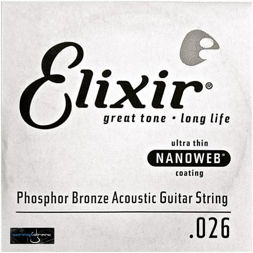 Elixir® Strings Acoustic Phosphor Bronze Guitar Strings with Nanoweb® Coating (.027)