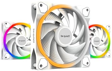be quiet! Light Wings 120mm PWM High-Speed ARGB Case Fan, Triple Pack,White