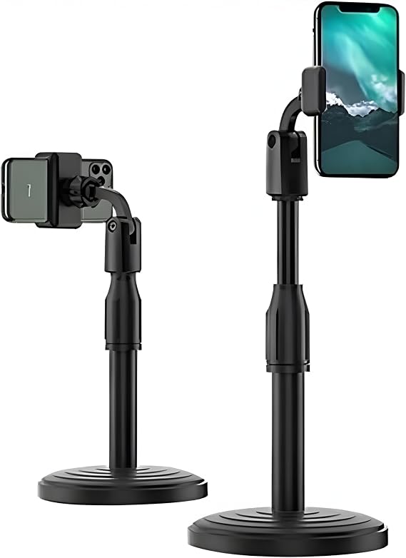 360° Döner Masaüstü Telefon Standı, Teleskopik ve Ayarlanabilir Telefon Tutucu, Katlanabilir Masaüstü Telefon Sehpası, Video Çekim, Canlı Yayın, Toplantı ve İçerik Üretimi İçin Universal Stand