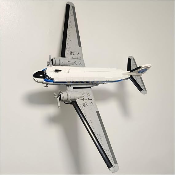 Wall Mount Compatible with Lego Douglas DC-3 Pan-Am Air Liner | Display Your Model securely | Heavy Duty Stainless Steel | Model NOT Included