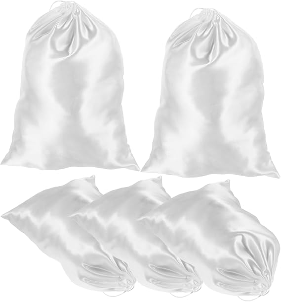 Satin Drawstring Bag White 40.00X30.00X0.50cm/15.72X11.79X0.20in