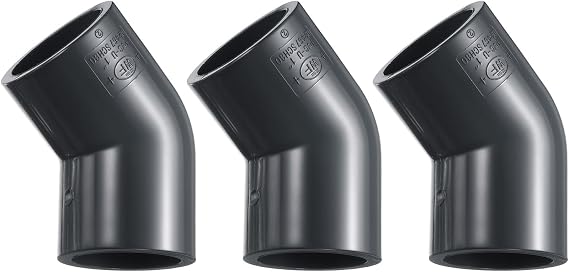 sourcing map 45 Degree Elbow PVC Pipe Fittings 1",2 Way,3pcs