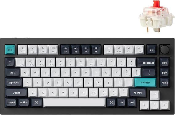 Keychron Q1 Max RGB TKL Mechanical Red Switch 2.4GHz Wireless English White, Navy Blue Keyboard