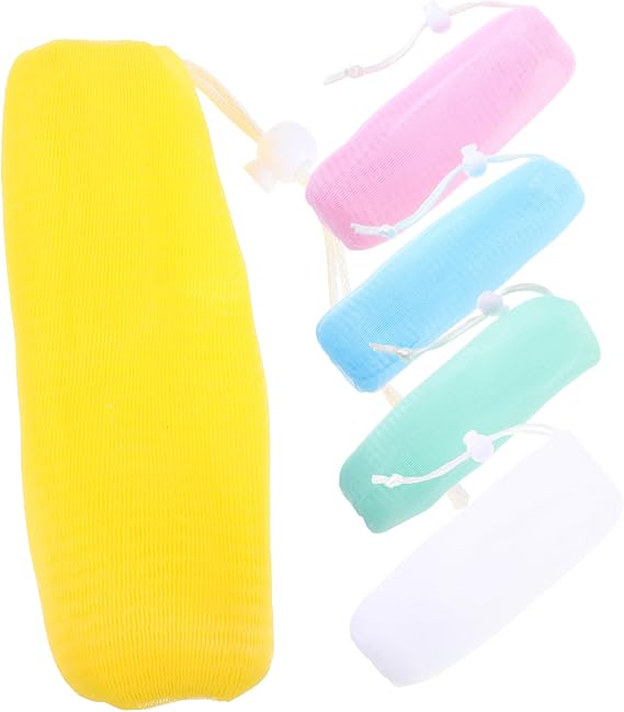 5 Pack Soap Pouch Net for Bar Soap and Scraps Hangable Drying Storage
