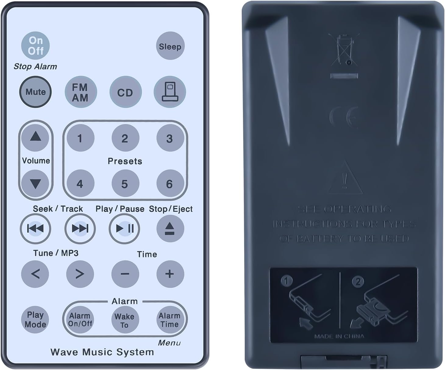 New Replace Remote Control Suitible for BOSE B1-2 AWRCC1 AWRCC2 AWRCC3 AWRCC4 AWRCC5, Compatible with Bose Wave Music System Radio CD