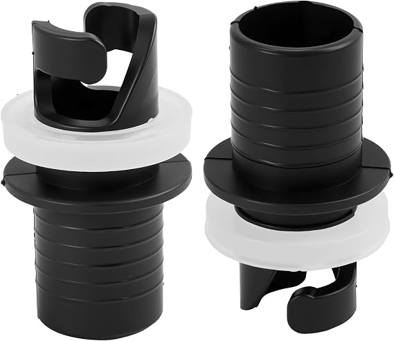 2 Pieces Boat Foot Pump Hose Adapter, H-R Valve Inflator Nozzle, Paddle Inflator Adapter, Plastic Air Valve Connector for Inflatable Kayak, Sup, Canoe, Pump