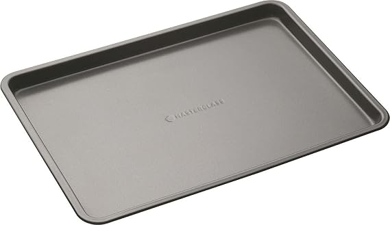 MasterClass Baking Tray, Non-Stick Baking and Roasting Tray 35x25x2cm, with Sleeves, Grey