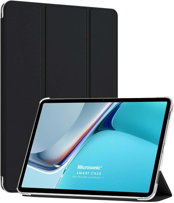 Microsonic Honor Pad 8 için Kılıf Slim Translucent Back Smart Cover Siyah [Honor Pad 8 ile Uyumlu Kılıf - Siyah]